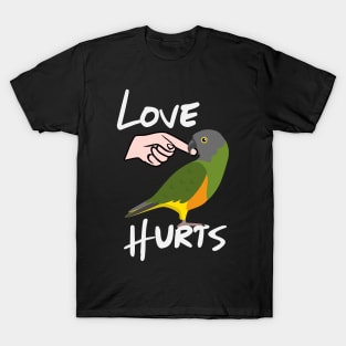 Love Hurts Senegal Parrot Biting Finger T-Shirt